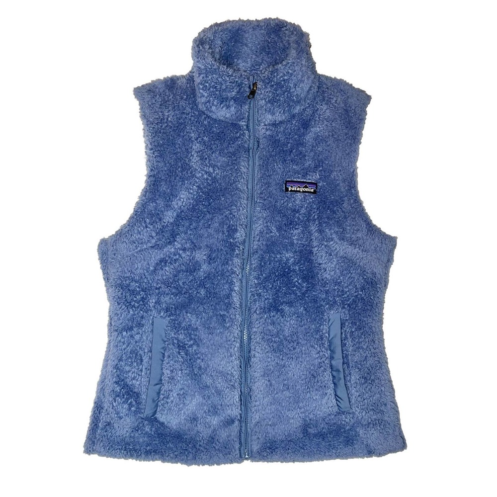 Patagonia Los Gatos Deep Pile Fleece Full Zip Vest Womens Small Blue